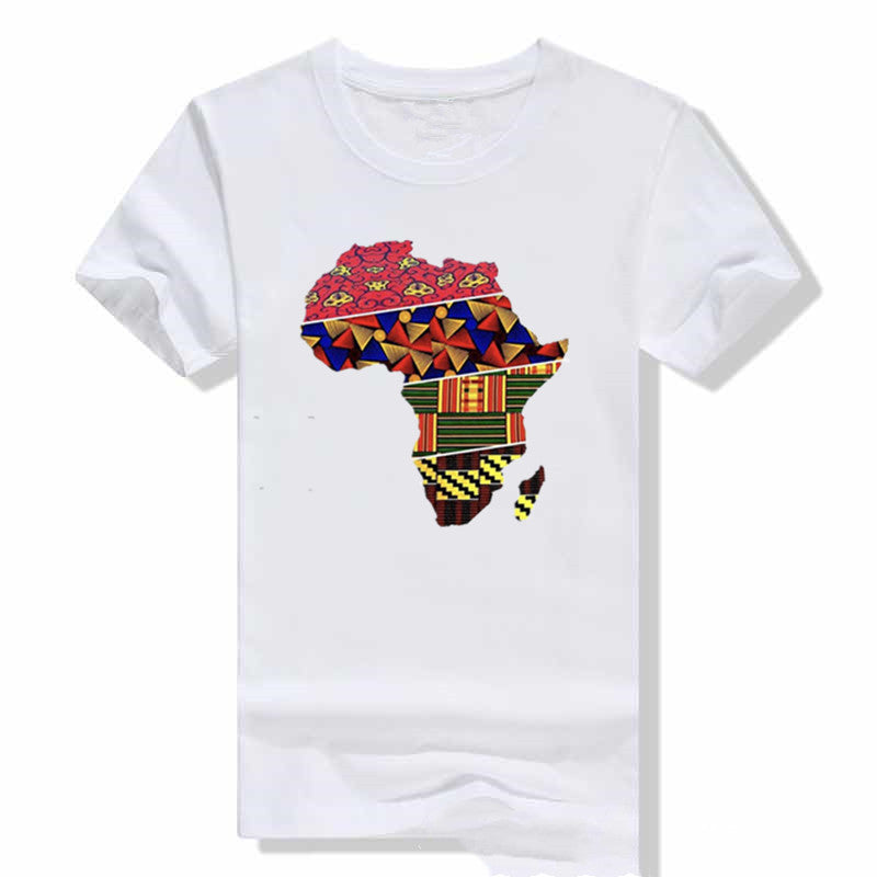 T-shirt pour hommes et femmes, humoristique, Cool, avec carte de l'afrique, drapeau, Collage