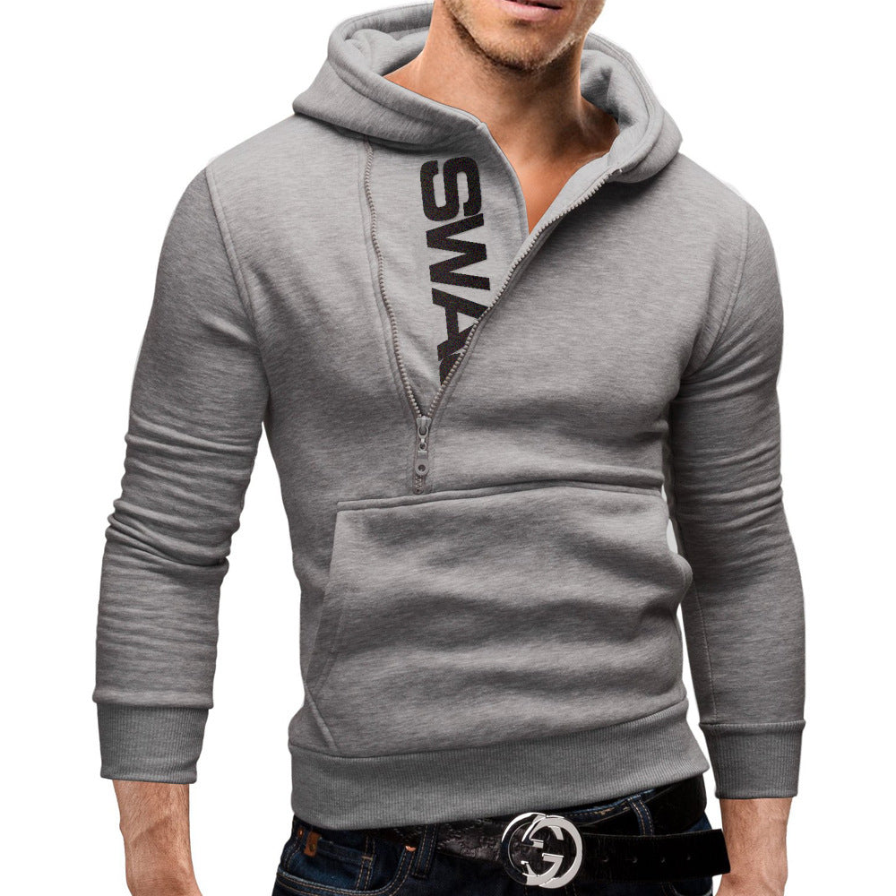 Spring And Autumn Jacket Men's Cardigan Hooded Student Sweater Plus Fat Plus Size Men's Slim Fit