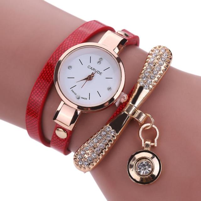 Women Watches  Casual Bracelet Watch Woman Relogio Leather Band Rhinestone Analog Quartz Watch Female Clock Montre Femme