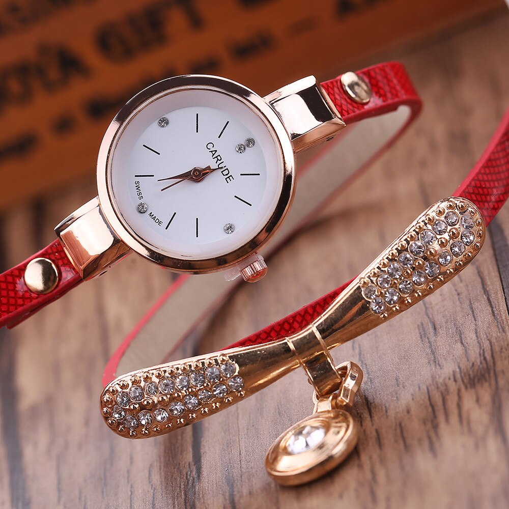 Women Watches  Casual Bracelet Watch Woman Relogio Leather Band Rhinestone Analog Quartz Watch Female Clock Montre Femme