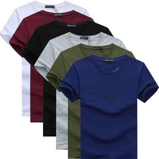T-shirt Net Version No Pattern Plus-sized Plus Size Youth Male Half Sleeve